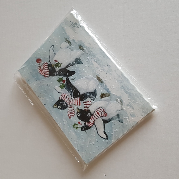 🎅🏼10 pcs Cartes de Noël avec pingouins 5.4"x7 75" pouces - Picture 7 of 9